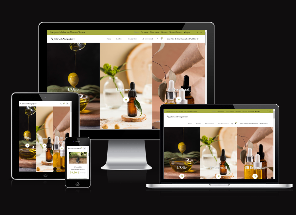 Realizzazione E-Commerce per Azienda Agraria Vendita Olio e Prodotti BIO Fattoria del Buon Profumo -Vulcano srl