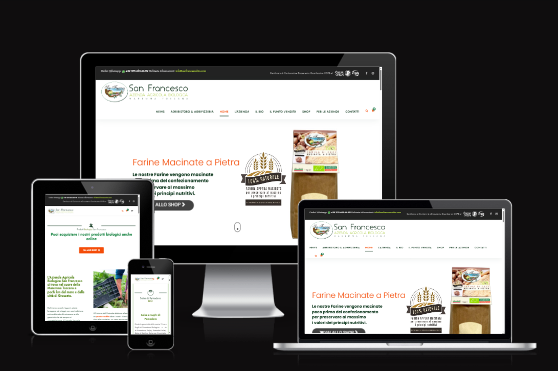 Realizzazione sito web Ecommerce per Azienda di Prodotti Tipici Maremma Toscana San Francesco Bio - Web Agency Vulcano Comunicazione