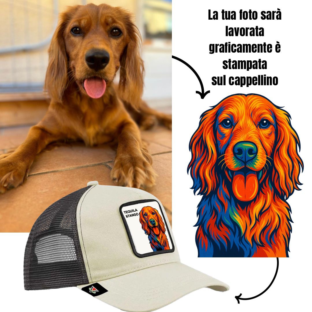 Mandaci la Foto del tuo Amico a 4 Zampe Scegli Colore e Modello del tuo CapMyPet!