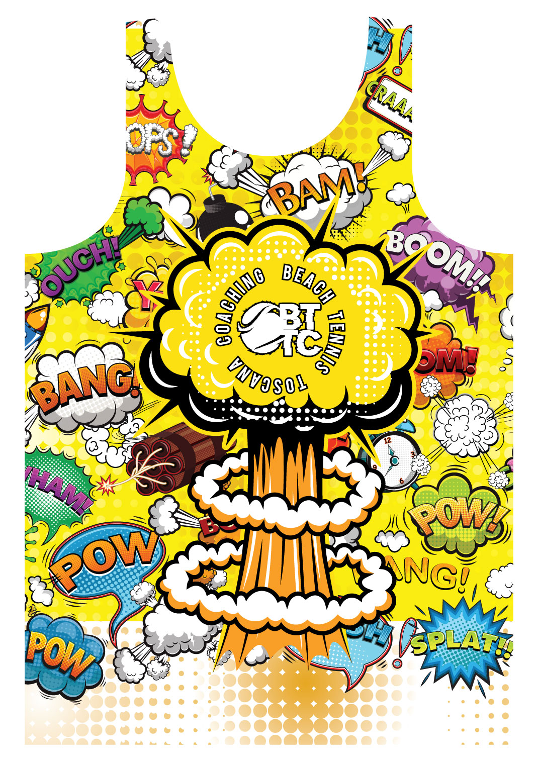 CANOTTA PERSONALIZZATA BEACH TENNIS - STUDIO GRAFICO A GROSSETO ABBIGLIAMENTO PERSONALIZZATO VULCANO COMUNICAZIONE