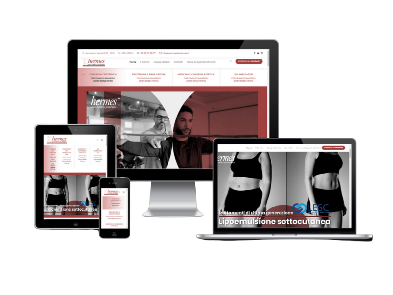 Sviluppo Sito web per Centro Medico Hermes a cura dell'agenzia web a Grosseto - Vulcano Comunicazione
