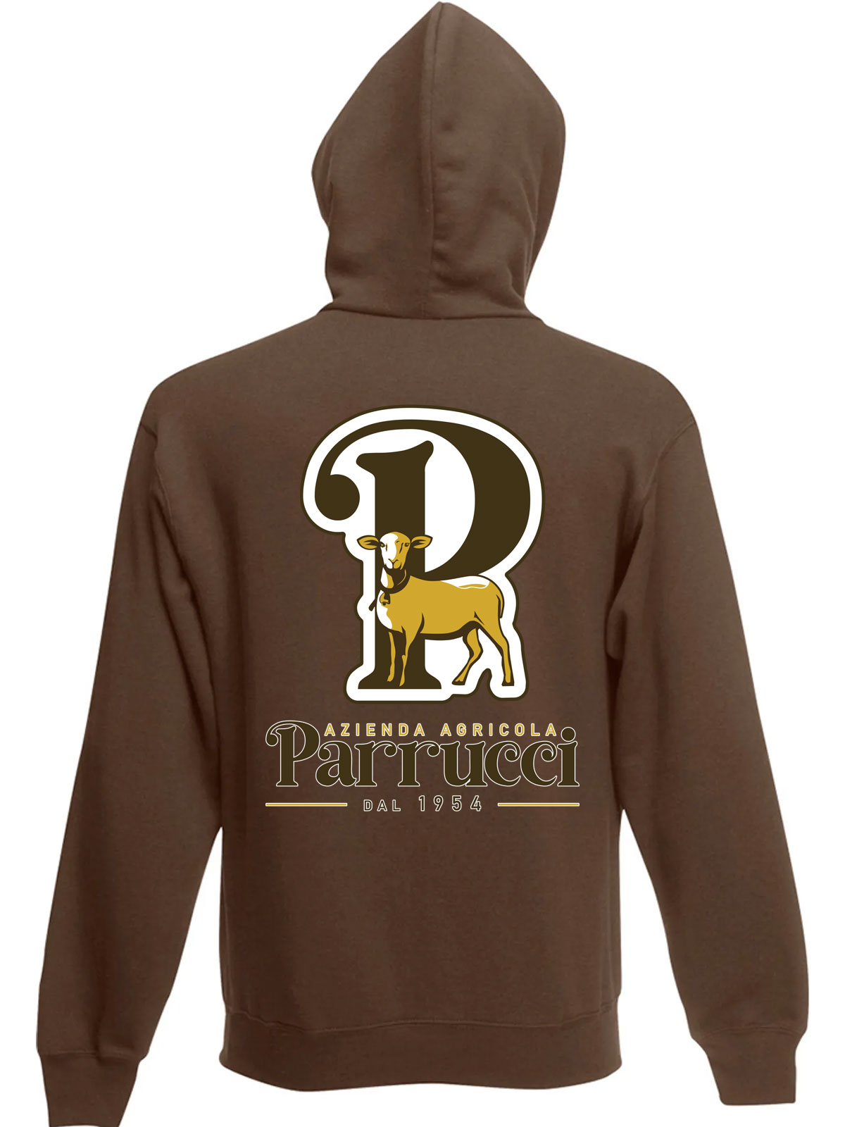 felpa personalizzata per azienda agricola PARRUCCI - studio grafico grosseto Vulcano Comunicazione