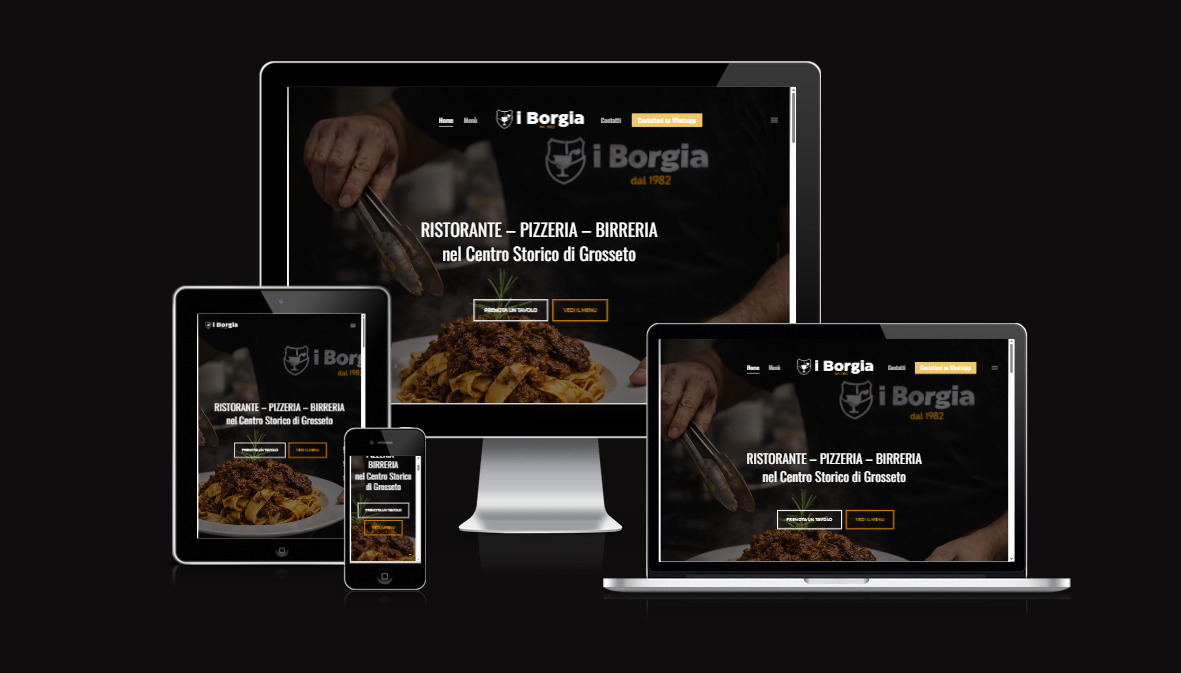 Realizzazione Sito Web Ristorante e Pizzeria I Borgia - Agenzia Web Vulcano Comunicazione